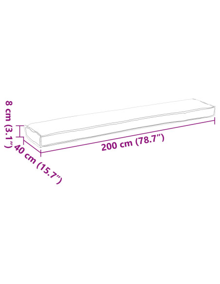Cuscini per Pallet  Set di 2 Panna Poliestere 200 x 40 x 8 cm