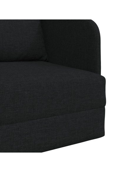 Divano  Nero Poliestere, Legno 200 x 60 x 62 cm Ergonomico