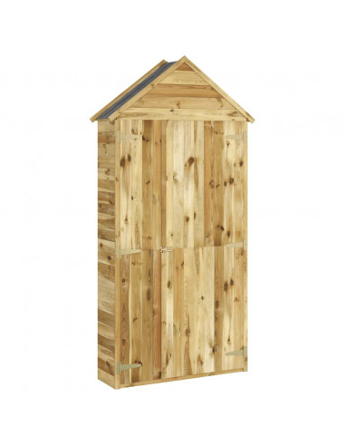 Capanno Giardino Attrezzi 107x37x220cm Pino Massello Impregnato