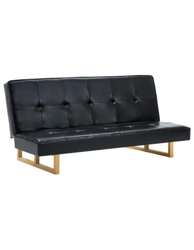 Divano Letto in Similpelle Nero