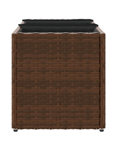 Fioriere da Giardino con 3 Vasi Marrone 105x30x32 cm Polyrattan