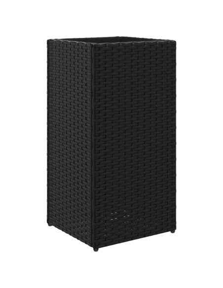 Fioriere da Giardino 2 pz Nere 30x30x60 cm in Polyrattan