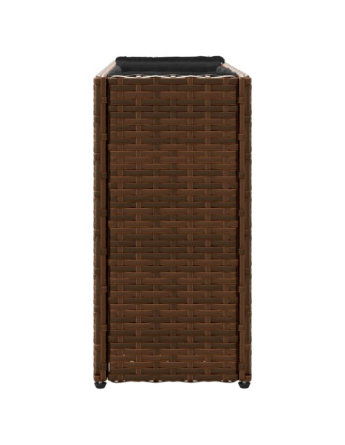 Fioriere da Giardino con 2 Vasi Marrone 90x20x40 cm Polyrattan