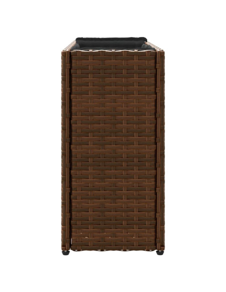 Fioriere da Giardino con 2 Vasi Marrone 90x20x40 cm Polyrattan