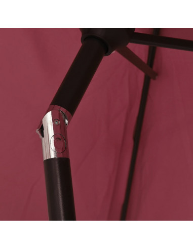 Ombrellone da Esterni con Palo in Metallo 300 cm Rosso Bordò