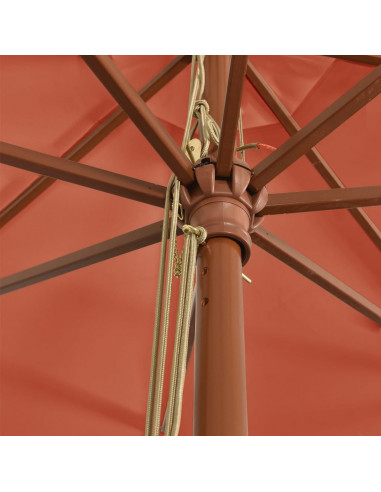 Ombrellone da Giardino con Palo in Legno Terracotta 400x273 cm
