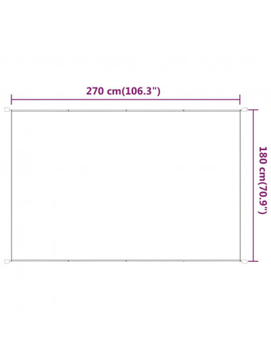 Paravento Verticale Antracite 180x270 cm Tessuto Oxford