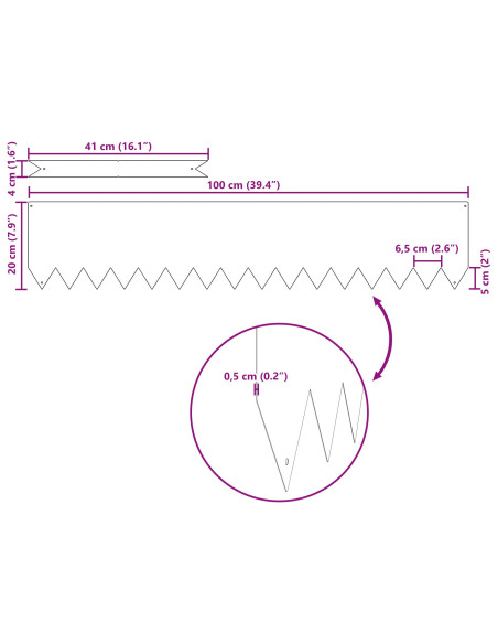 Bordura per Prato 30 pcs Antracite 100 x 0.05 x 20 cm