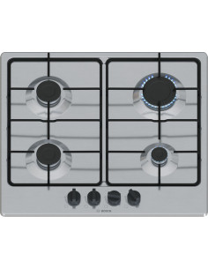 Bosch Serie 4 PGP6B5K85 , Piano cottura a gas, 60 cm, Acciaio inox
