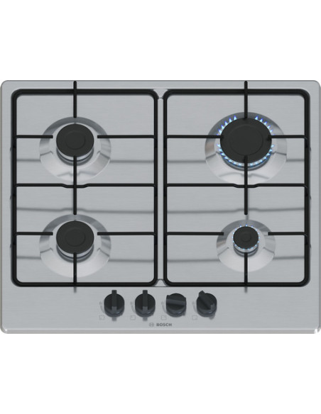 Bosch Serie 4 PGP6B5K85 , Piano cottura a gas, 60 cm, Acciaio inox