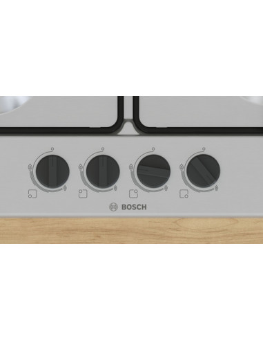 Bosch Serie 4 PGP6B5K85 Piano cottura a gas 60 cm 4 fuochi Acciaio Inox