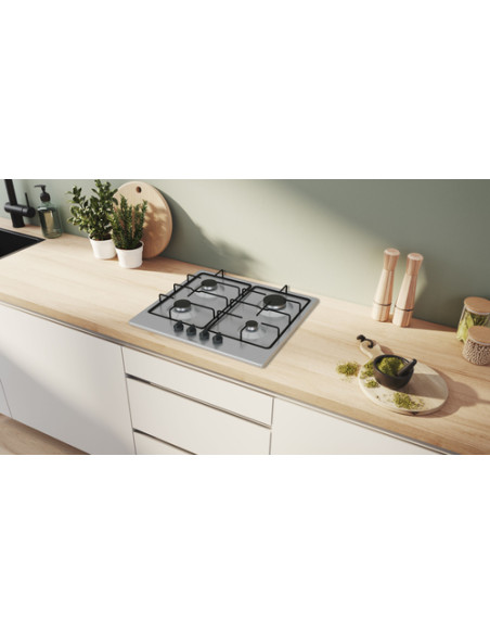Bosch Serie 4 PGP6B5K85 , Piano cottura a gas, 60 cm, Acciaio inox