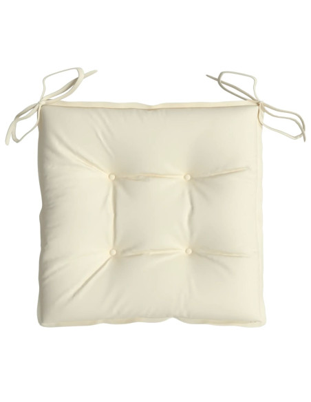 Cuscini per Sedia 2pz Bianco Crema 40x40x7 cm in Tessuto Oxford