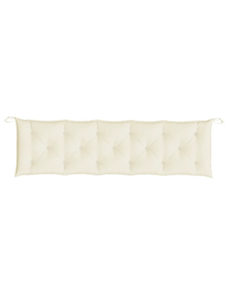 Cuscini Panca Giardino 2pz Bianco Crema 180x50x7 Tessuto Oxford