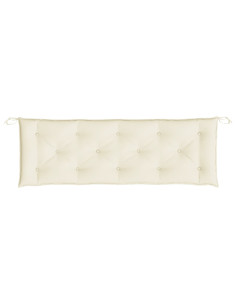 Cuscini Panca Giardino 2pz Bianco Crema 150x50x7 Tessuto Oxford