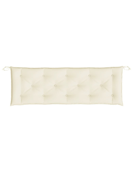 Cuscini Panca Giardino 2pz Bianco Crema 150x50x7 Tessuto Oxford