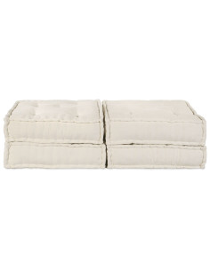 Divano modulare 2 pcs Crema 140 x 70 x 36 cm Tessuto