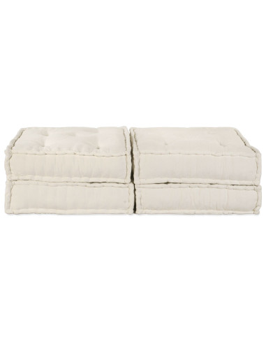 Divano modulare 2 pcs Crema 140 x 70 x 36 cm Tessuto