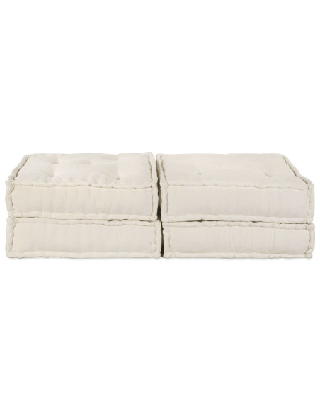 Divano modulare 2 pcs Crema 140 x 70 x 36 cm Tessuto