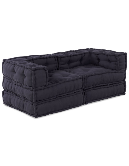 Divano modulare 2 pcs Antracite 140 x 70 x 56 cm Tessuto