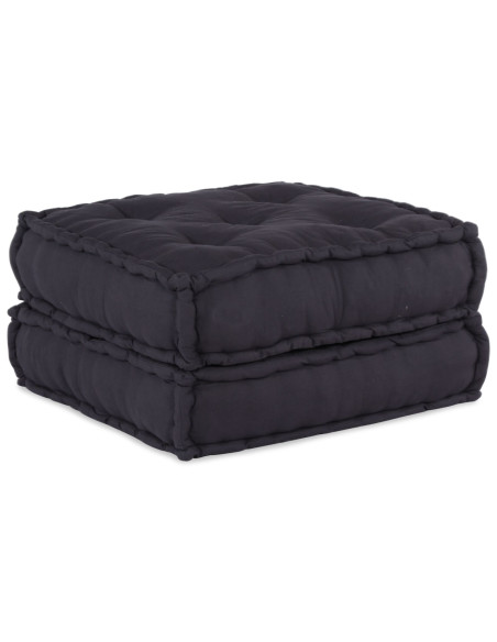 Pouf modulari : set di 2 pezzi in tessuto antracite