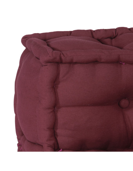 Pouf modulari  3 pezzi in tessuto borgogna