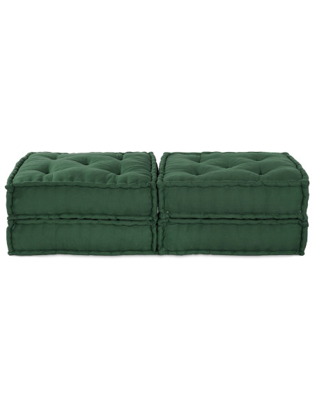 Pouf Modulari  2 pz Verde in Tessuto