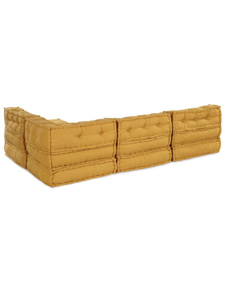 Pouf Modulari  4 pz Giallo in Tessuto