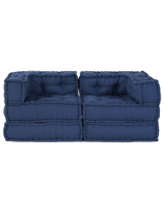 Divano modulare 2 pcs Indaco 140 x 70 x 56 cm Tessuto
