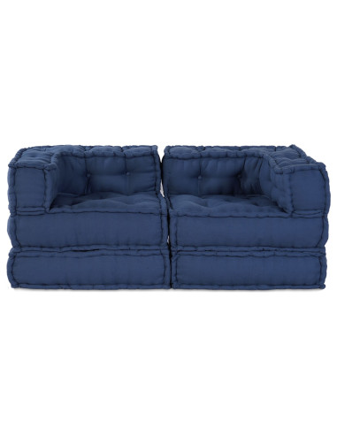 Divano modulare 2 pcs Indaco 140 x 70 x 56 cm Tessuto