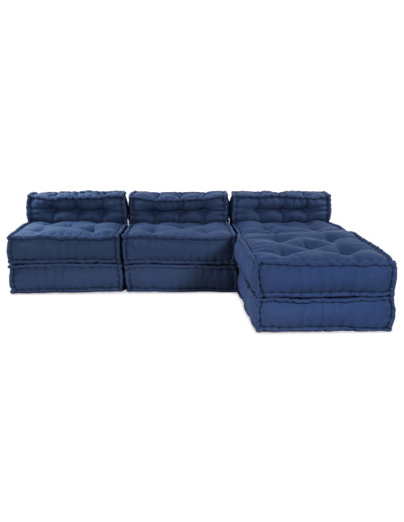 Pouf Modulari  4 pezzi in Tessuto Indigo