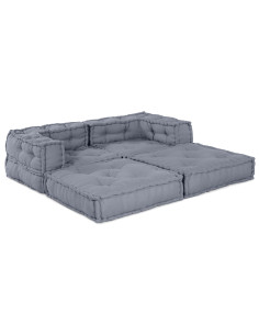 Divano modulare 2 pcs Grigio 140 x 70 x 56 cm Tessuto