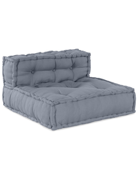 Pouffe modulare 4 posti convertibile in tessuto grigio
