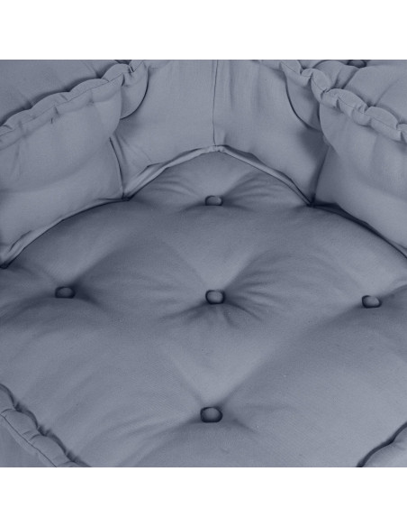 Pouffe Modulabile per 4 Persone Convertibile in Tessuto Grigio