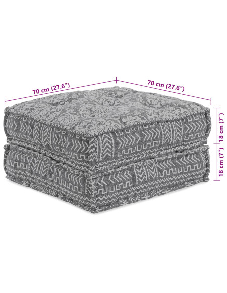 Pouf Modular Grigio Chiaro 70x70x36 in Tessuto