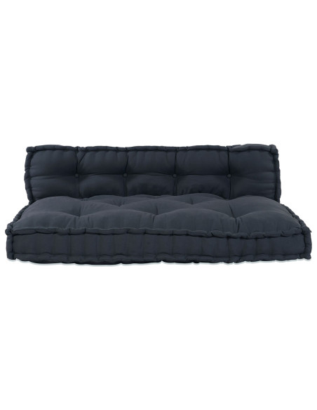 Cuscino per Divano a Pallet con Supporto Lombare in Tessuto Antracite