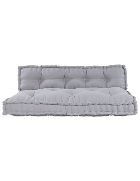 Cuscino per divano a pallet con supporto per la schiena in tessuto grigio