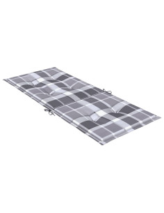 Cuscini per Sedie 2 pz Grigi a Quadri 120x50x3 cm in Tessuto