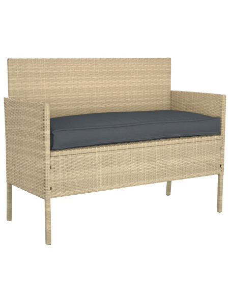 Cuscino da Esterno Antracite Poliestere 110 cm x 40 cm x 8 cm