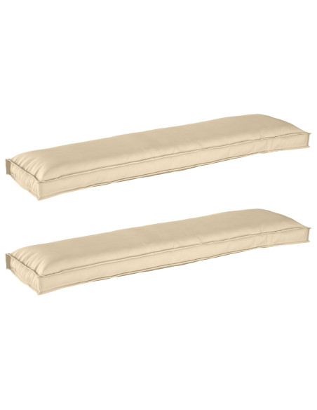 Set di Cuscini per Pallet 2 pcs Beige 150 x 40 x 8 cm
