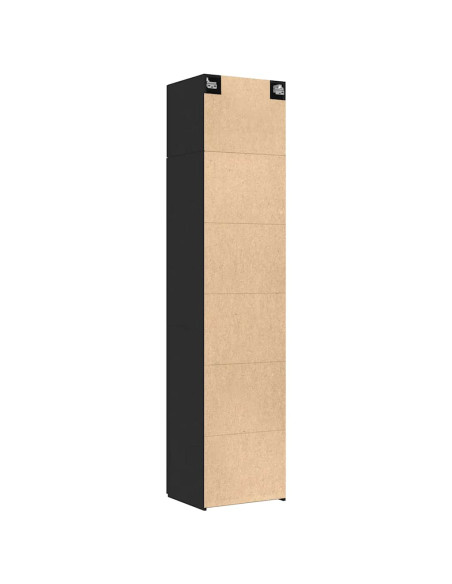 Mobile Sottile Nero 50x42,5x225 cm in Legno Multistrato