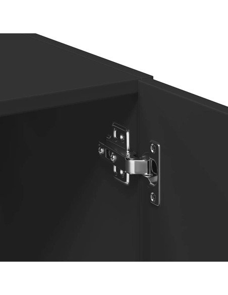 Mobile Sottile Nero 50x42,5x225 cm in Legno Multistrato