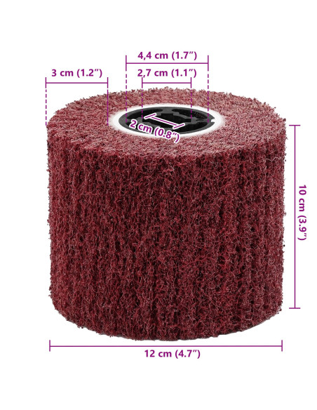 Rulli di Sabbia 3 pz 80 Grit Fibra Sintetica