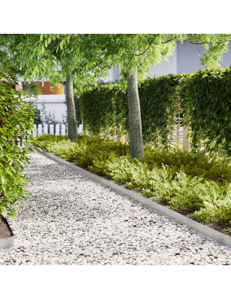 Bordura per Prato 10 pcs Argento 100 x 0.05 x 20 cm