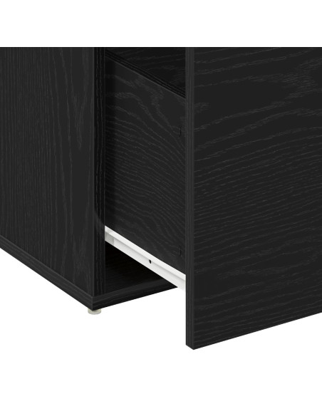 Panchina Hall  nera in rovere 80x40x45 cm in legno ingegnerizzato