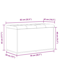 Panchina con contenitore Rovere Nero 82 x 42 x 45 cm