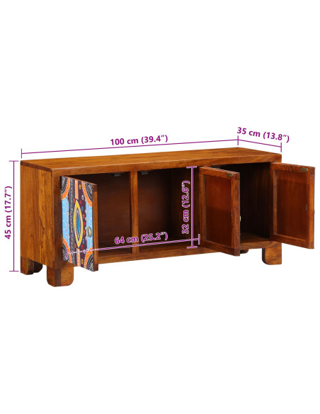 Panca per scarpe con porta Marrone miele 100 x 35 x 45 cm