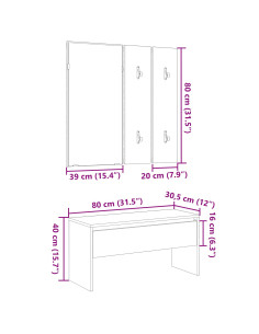 Set mobili da ingresso 4 pcs Rovere Nero Legno multistrato 2