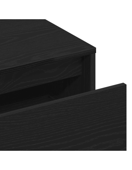 Panchina Hall  nera in rovere 80x40x45 cm in legno ingegnerizzato