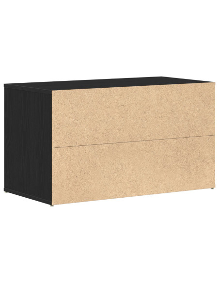 Panchina Hall  nera in rovere 80x40x45 cm in legno ingegnerizzato